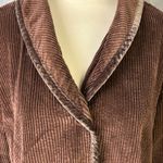 J.Jill Brown Velour Corduroy Velvet Trim Cozy Shawl Collar Jacket XL Photo 1
