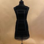 Topshop  Black Velvet Cutwork Lace Shift Mini Dress Size 2 Photo 5