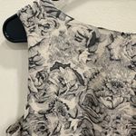 Valerie Stevens VTG 90s Silk Floral Midi Dress Button Front Beige Black Size 12P Photo 9