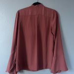 Lulu's Pink Mandarin Collar Relaxed Blouse Size M Photo 4