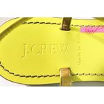J.Crew  Dauphine Neon Patent T-Strap Sandals Yellow Tan Leather Buckle Flats 6 Photo 5
