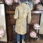 VINTAGE 1960'S UNION MADE CREAM BEIGE & GRAY CHEVRON PRINT PEA COAT (S) Photo 2