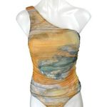 ZARA Multicolor Tie Dye Sunset One Shoulder Sleeveless Tank Bodysuit Top Size S Photo 0