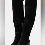 Tommy Hilfiger  | Faux Suede Black Gold Hardware Over Knee Boots Twnarzel | 9 Photo 0