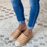 Espadrille Quilted Mules Slip On Shoes Tan Size 7 Photo 0