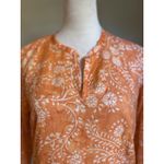 Columbia Women's Orange Floral Blouse Top Boho Cottage Core Gorpcore Medium Photo 1
