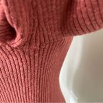 Madewell  Sweater Cardigan Top Scoopneck Cropped Buttons Front Textured Rust Pink Photo 8