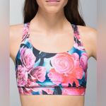 Lululemon Energy Bra Secret Garden Black Women’s Sports Bra Size 4 Photo 0