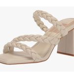 Dolce Vita Pang Heeled Sandals Ivory Stella Size 8 NIB Braided Slip On Strappy White Photo 0