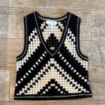 Rebellion  Black and White Crochet Vest Top Photo 0