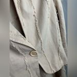 Insight Women's Beige Frayed Linen Cotton Jacket Dress Suit Set blazer Size 12 Photo 1