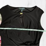 Ralph Lauren Black Gathered Cocktail Dress with Keyhole Neckline~ Size 12 Photo 2
