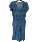J. Crew Mercantile Chambray Denim Wrap Jumpsuit Size M Elastic Waist Pockets Blue Size M Photo 3