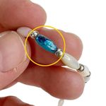 Pearlescent Tubular Acrylic Pastel Beaded Necklace and Bracelet Set Blue Photo 3