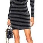 T Alexander Wang Dress Size S NEW Women's Velour Long Sleeve Turtle Neck Stripe Gray Photo 0