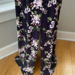 EXPRESS  Dark Purple Floral Polka Dot Print Tie Back Backless Maxi Dress Size XS Photo 8