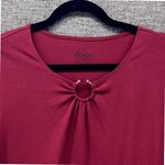 Denim And Co Womens Tunic Blouse Size L Wine Fall Modern Twist Classic Silhoutte Red Size L Photo 2