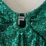 love on a hanger M Green Sequin Tank Cami Dressy Top Y2K Club U Front Photo 1
