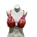 Cacique  Women's 42DD Coral Floral Front Close Plunge Push Up Bra Photo 1