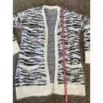 Mudd Zebra Print Fuzzy Open Front Cardigan – Size Medium – NWT Photo 4