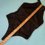 OHYES FASHION choker mock style mesh thong bodysuit zipper back NEW size L Black Size L Photo 9