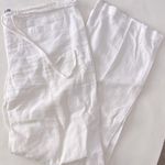 Vince 100% Linen White Wide Leg Drawstring Pocket Pants Size Large $395 Photo 0