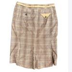 BCBG Max Azria Tan Plaid Skirt size 2 Hi-Lo designer luxury preppy business chic Photo 1
