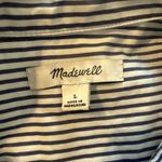 Madewell  Collared Shirt Dress Sz LG Mixed Blue Stripe Teacher Preppy Coastal EUC Photo 10