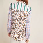Maeve NWOT  Anthropologie Bernadette Mixed Print Blouse Size Small button down Photo 4