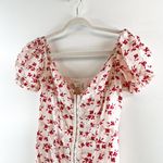 Urban Outfitters Britney Hook & Eye Puff Short Sleeve Mini Dress White Red Small Photo 8