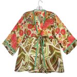CAbi  100% Silk Kimono Wrap Top with Tie Multimedia Y2k Sz Large Photo 3