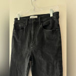 Abercrombie & Fitch The Super Skinny Ultra High Rise Black Distressed Hem Jeans Photo 1