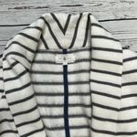 Lou & grey LOFT Striped Open Front Blazer Draped White Gray Small S Photo 1