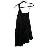 Anthropologie Ruffled One Shoulder Asymmetrical Mini Dress In Black Size XS Photo 2