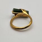 Vintage Avon Gold Tone & Faux Jade Cylinder Ring (6) Green Photo 6
