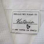 Frank & Eileen Victoria in White Cotton Button Down Italian Tuxedo Shirt S Photo 3