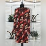 Vintage 70s Floral Midi Dress Red Black M L Size M Photo 1