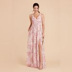Birdy Grey  Laurie Dress In Chiffon Pink Falling Petals Photo 3