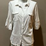 Caslon  white button up collared blouse Photo 0