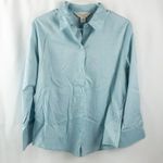 Casual Corner Vintage Pastel Blue Embossed Floral Button Photo 1