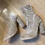 Cape Robbin MOVING SALE  Grey Velvet Block Heel Suede Booties Photo 2