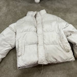 Fabletics White Fluffy Puffer Coat Photo 0