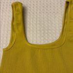 Free People NEW! HAPPINESS RUNS SQUARE NECK Ribbed Crop Top XS/S Gold Green Photo 1