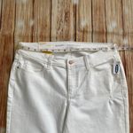 Old Navy Women’s Mid Rise Cropped Straight Leg White Denim Jeans Size 10 Photo 6
