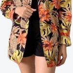 Allison Daley Tropical Floral Button Up Blazer Size 10 Photo 13