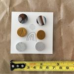 Handmade Clay Stud Earrings, Lightweight, Neutrals (Set/3) Photo 1
