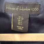 Women House of Harlow 1960 Double Breasted Navy Tweed Blazer Jacket Lined Small White Photo 2