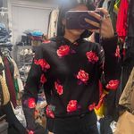 PINK - Victoria's Secret VS PINK Black Pink Floral Hoodie Size Extra Small Photo 3