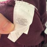 J.Jill  Women’s Large Maroon Linen Stretch Pull on Pants Photo 4