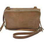 Madewell  Twin Pouch Brown 100% Leather Adjustable Strap Crossbody Bag B8359 Photo 0